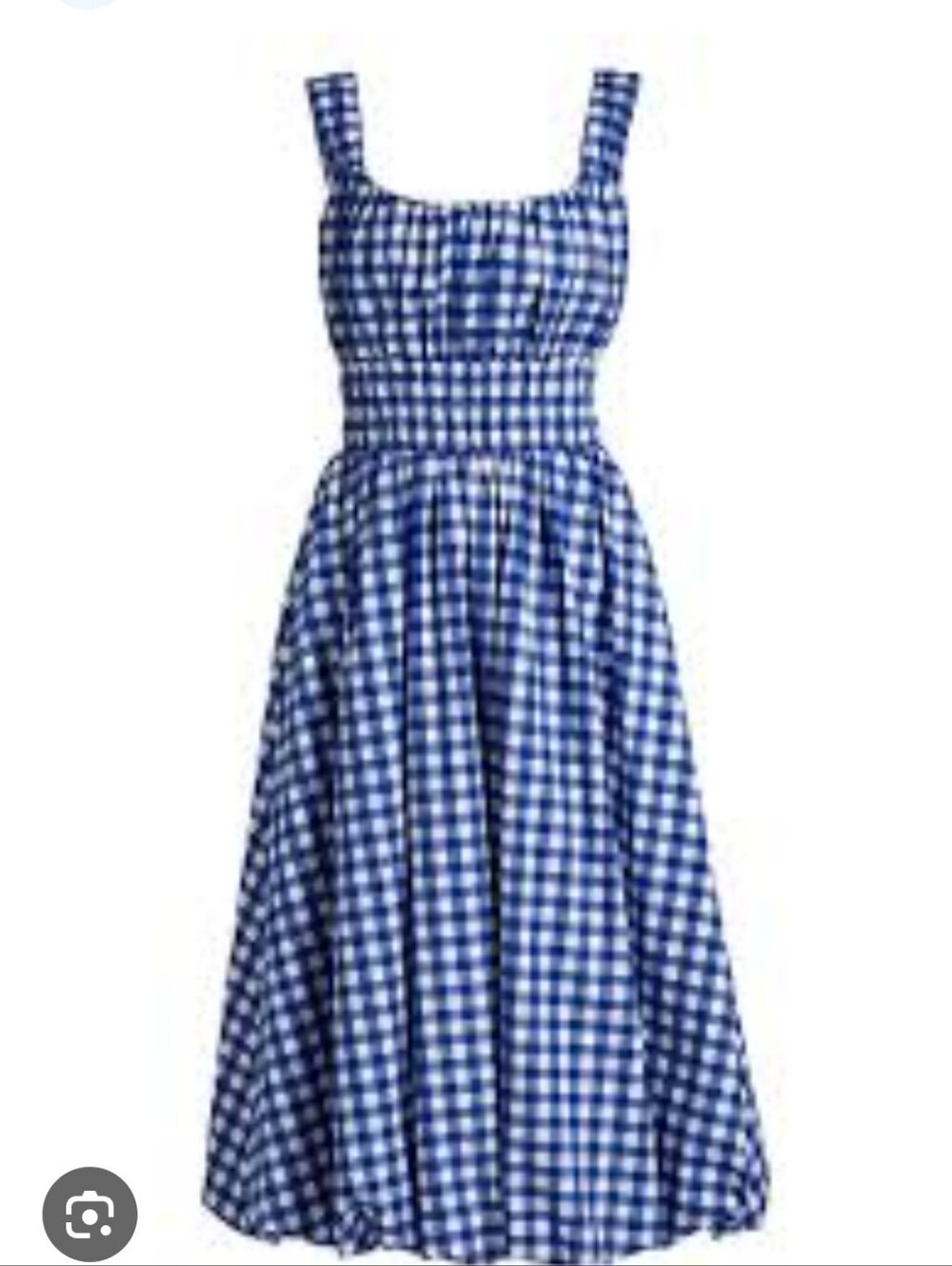Sea New York Blue and White Gingham Midi Dress